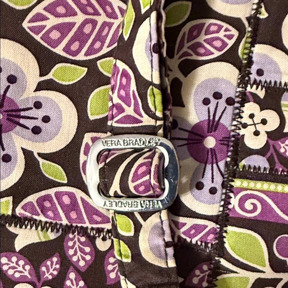 Vera Bradley Flap Crossbody Bag- vintage retired Plum Petals floral pattern - Picture 8 of 12